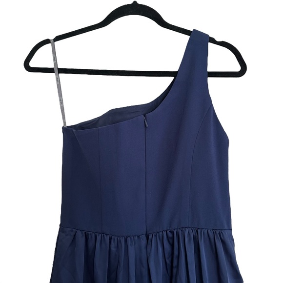 VERA WANG WHITE Navy one shoulder long dress - Picture 5 of 9